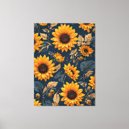 Majestic Sonnenblumen Design Art Leinwanddruck