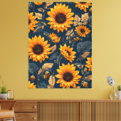 Majestic Sonnenblumen Design Art Leinwanddruck (Insitu (Wohnzimmer))