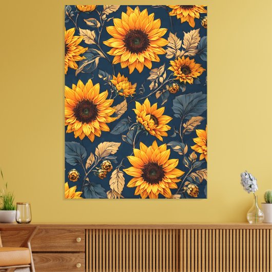 Majestic Sonnenblumen Design Art Leinwanddruck (Insitu (Wohnzimmer))