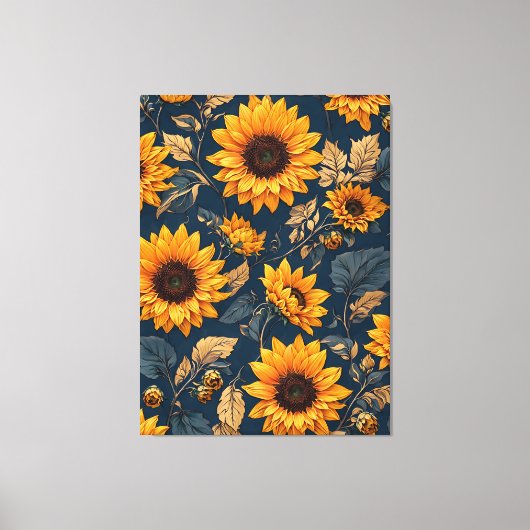 Majestic Sonnenblumen Design Art Leinwanddruck (Vorderseite)