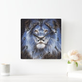Majestic Sparkle Lion Quadratische Wanduhr (Zuhause)