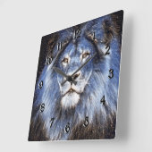 Majestic Sparkle Lion Quadratische Wanduhr (Winkel)