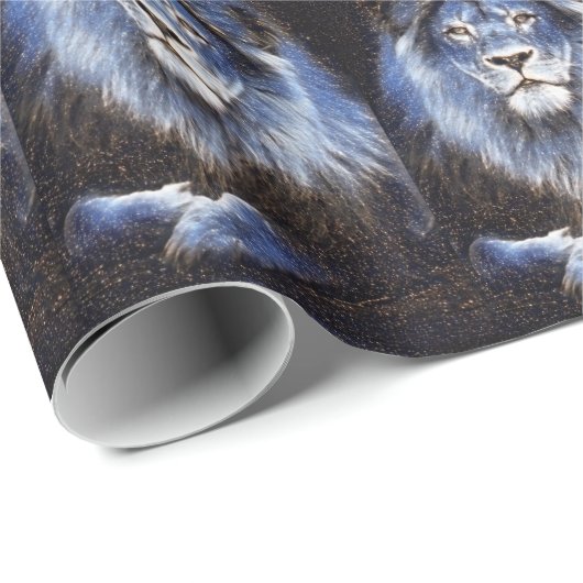 Majestic Sparkle Lions Muster Geschenkpapier (Rolleneckpunkt)