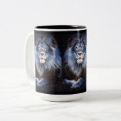 Majestic Sparkle Lions Zweifarbige Tasse (Vorderseite Links)