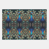 Majestic Splendor: Das Pfauenwackelpapier Boho Geschenkpapier Set (Vorderseite)