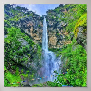 Majestic Spring Waterfall Poster