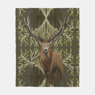 Majestic Stag Abstrakt Grünwald Fleecedecke