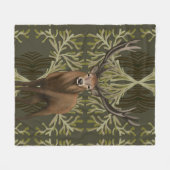 Majestic Stag Abstrakt Grünwald Fleecedecke (Vorderseite (Horizontal))