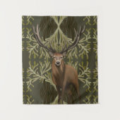 Majestic Stag Abstrakt Grünwald Wandteppich (Vorderseite)