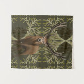 Majestic Stag Abstrakt Grünwald Wandteppich (Vorderseite (Horizontal))