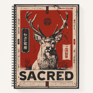 Majestic Stag Antlers Sacro Wildlife Design Notizblock