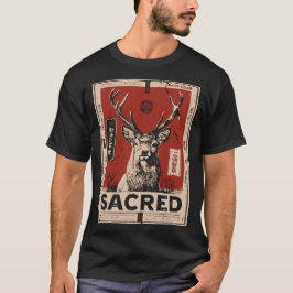 Majestic Stag Antlers Sacro Wildlife Design T-Shirt