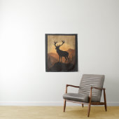 Majestic Stag Deer Silhouette at Sunset Wandteppich (Beispiel)