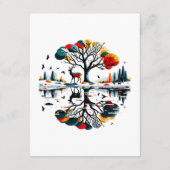 Majestic Stag in Snowy Winter Forest Begleitkarte (Rückseite)