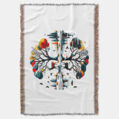 Majestic Stag in Snowy Winter Forest Decke (Vorderseite Vertikal)