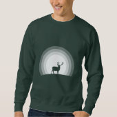 Majestic Stag Silhouette Under Lunar Light Sweatshirt (Vorderseite)