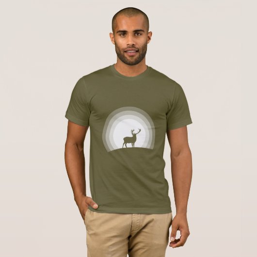Majestic Stag Silhouette Under Lunar Light T-Shirt (Vorne ganz)