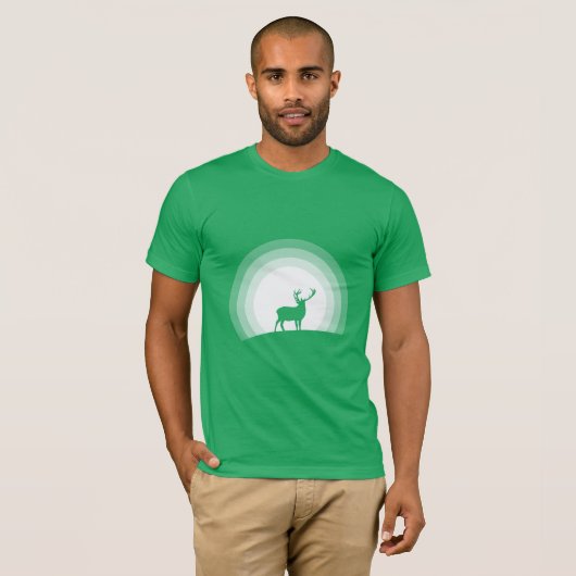 Majestic Stag Silhouette Under Lunar Light T-Shirt (Vorne ganz)