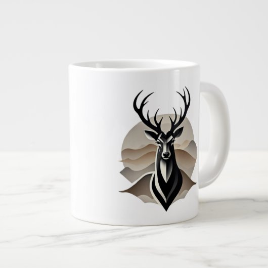 Majestic Stag - Wilder Geist Jumbo-Tasse (Vorderseite Rechts)