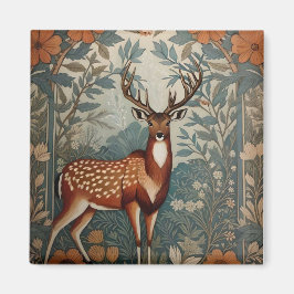 Majestic Stag William Morris Inspirierte floral Magnet