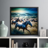 Majestic Stampede auf dem Goldenen Feld Poster