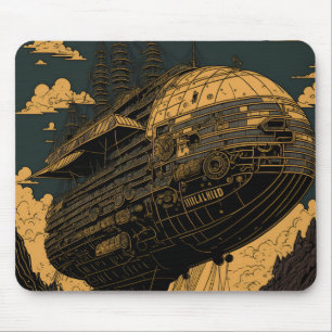 Majestic Steampunk Airship entfesselt Ihre Fantasi Mousepad