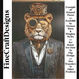 Majestic Steampunk Lion im Anzug AC1 Decoupage Seidenpapier