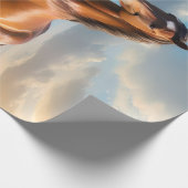 **"Majestic Stride: Proud Brown Horse on Beach Geschenkpapier (Ecke)