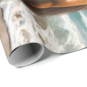 **"Majestic Stride: Proud Brown Horse on Beach Geschenkpapier (Rolleneckpunkt)