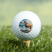**"Majestic Stride: Proud Brown Horse on Beach Golfball (Insitu T-Shirt)