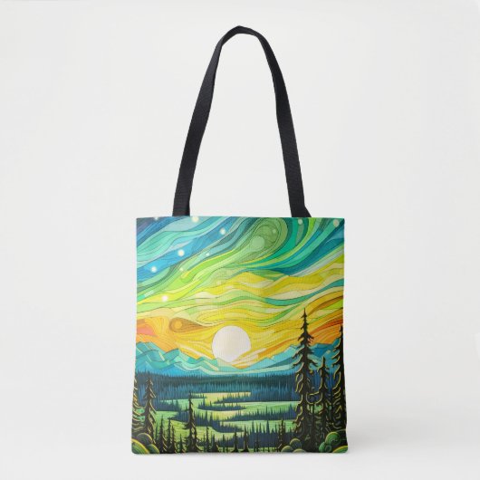 Majestic Sunset Abstrakt Illustration Tasche (Vorderseite)