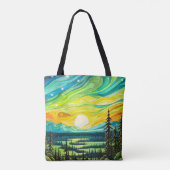 Majestic Sunset Abstrakt Illustration Tasche (Rückseite)