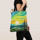 Majestic Sunset Abstrakt Illustration Tasche (Von Nahem)