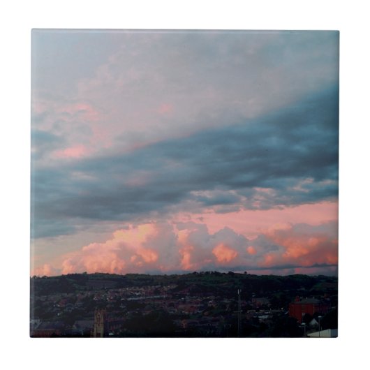 Majestic Sunset in Wales Fliese (Vorderseite)