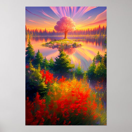 Majestic Sunset, Riesenbaum Poster (Vorne)