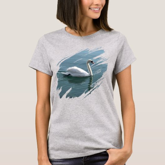 Majestic Swan Gliding am See T-Shirt (Vorderseite)