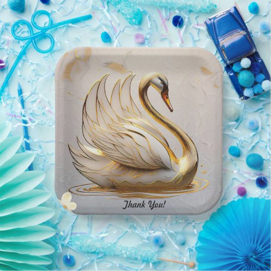 Majestic Swan Silhouette Pappteller (Party)