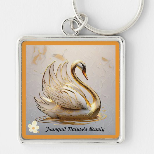 "Majestic Swan's Gentle Glide" Schlüsselanhänger (Vorne)
