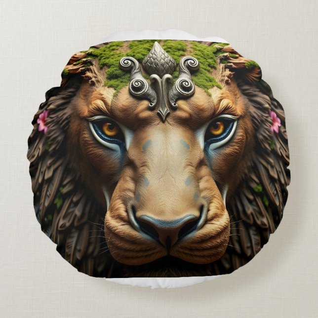 Majestic Synthese Rundes Kissen (Vorderseite)