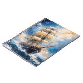 Majestic Tall Ship at Sea – Impressionist Nautical Notizblock (Linke Seite)
