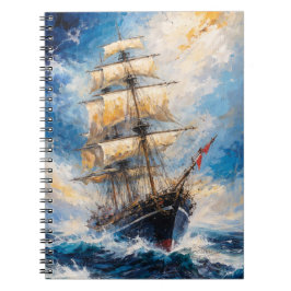 Majestic Tall Ship at Sea – Impressionist Nautical Notizblock
