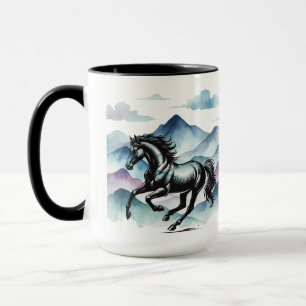 Majestic Tasse Reiten und Wasserfarben