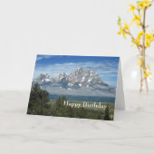 Majestic Teton Mountains Foto Geburtstag Karte (Gelbe Blume)
