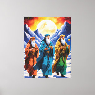 Majestic Three Wise Men Journey Weihnachten Leinwanddruck