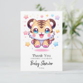 Majestic Tiger Baby Dusche Dankeskarte (Stehend Vorderseite)