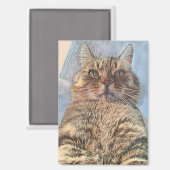 Majestic Tiger Cat Magnet (Vorderseite/Rückseite)