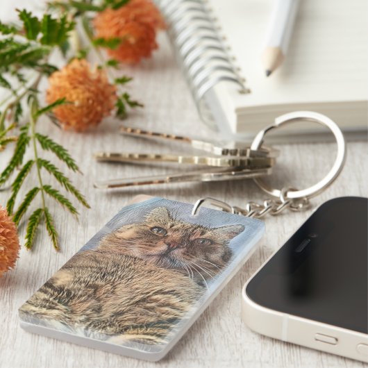 Majestic Tiger Cat Schlüsselanhänger (Vorderseite rechts)