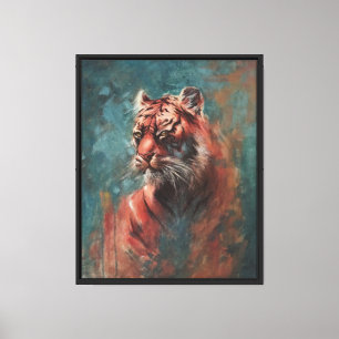 Majestic Tiger - expressive Acrylmalerei Leinwanddruck