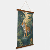 Majestic Tiger im Dschungel Wandteppich Mit Holzrahmen (Gewinkelt)