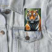 Majestic Tiger in Jungle Button (Insitu)